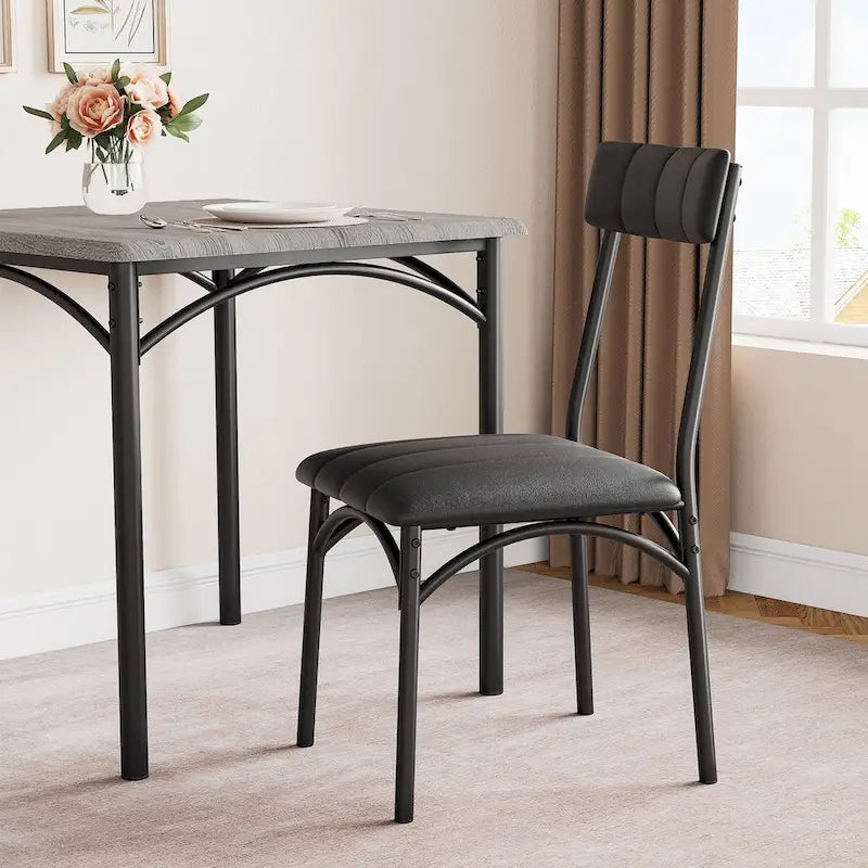 Set tavolo da pranzo per 2, Tavolo da cucina con sedie imbottite per 2