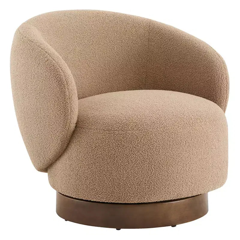 Poltrona a botte girevole imbottita Spruce&Spring con base in legno