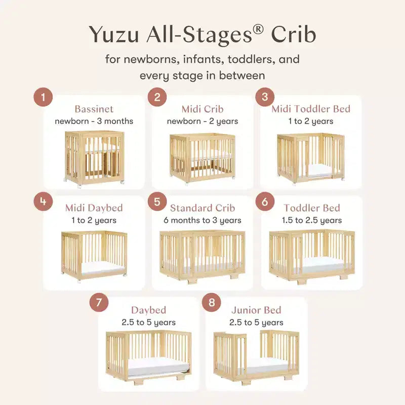 Culla convertibile Babyletto Yuzu 8-in-1 con kit di conversione per tutte le fasi