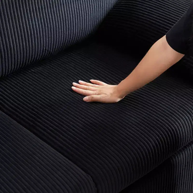 Divano Letto Convertibile in Velluto a Coste 3-in-1 con Letto Estraibile 64.5