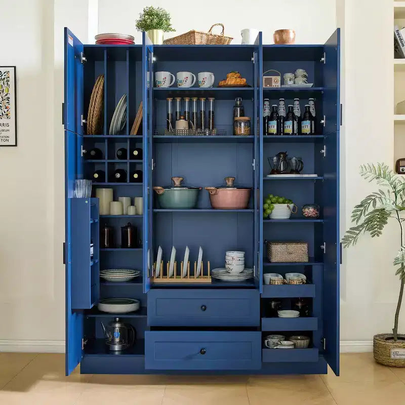 Dispensa da Cucina Autoportante Whisen 71''H, Grande Armadio Contenitore per Sala da Pranzo con 6 Ante, Ripiani Regolabili