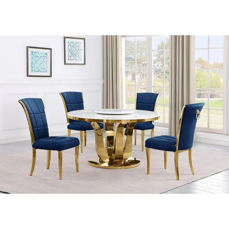 Best Quality Furniture D325-SC324-7 Set da pranzo rotondo da 5 pezzi