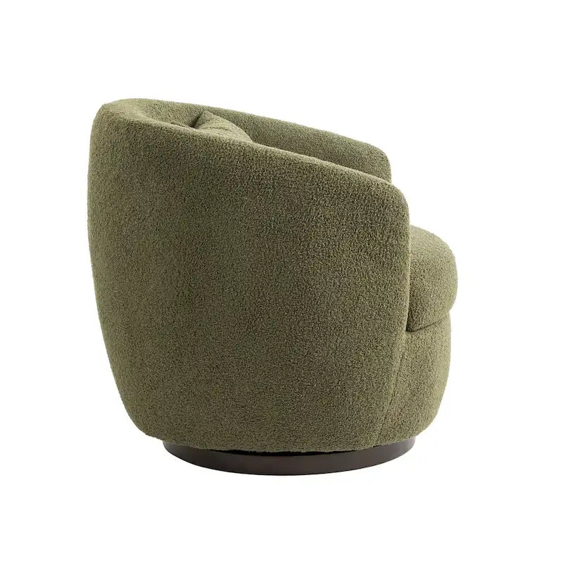Poltrona Girevole Imbottita a Botte con Contenitore, Sedia Moderna da Salotto per Camera da Letto/Ufficio/Zone Lettura