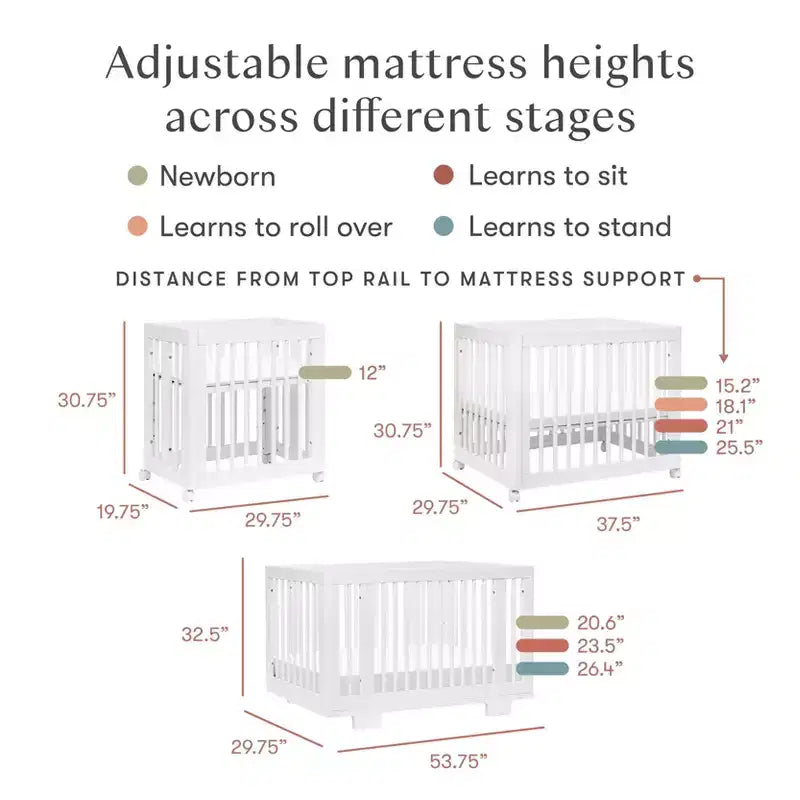 Culla convertibile Babyletto Yuzu 8-in-1 con kit di conversione per tutte le fasi