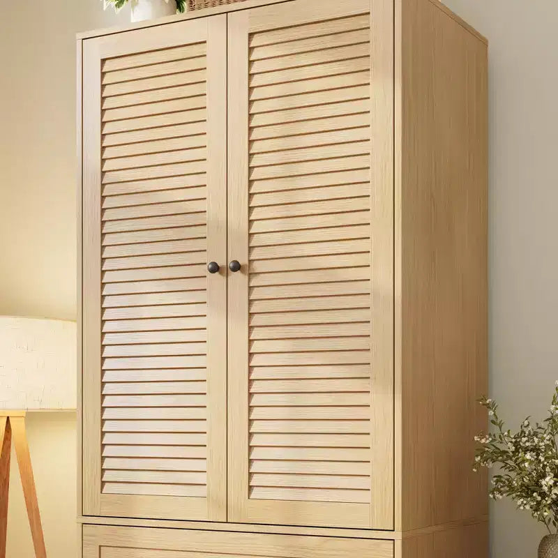 COZONY Armadio Guardaroba con 3 Cassetti e 2 Ante, Armadio Moderno in Legno per Camera da Letto, Armadio Alto Bianco Resistente