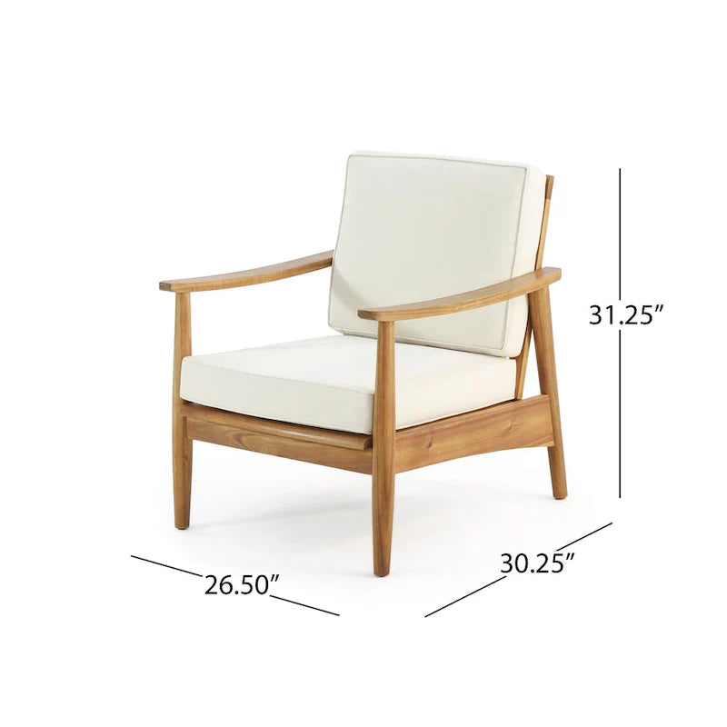 Salotto da esterno a 4 posti in legno di acacia Willowbrook di Christopher Knight Home