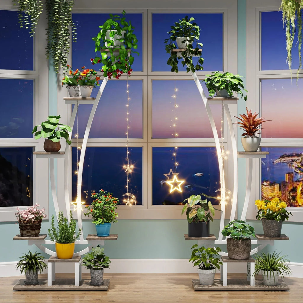 Fioriera Verticale per Piante da Interno a 6 Livelli per Giardino - Set da 2 Pezzi