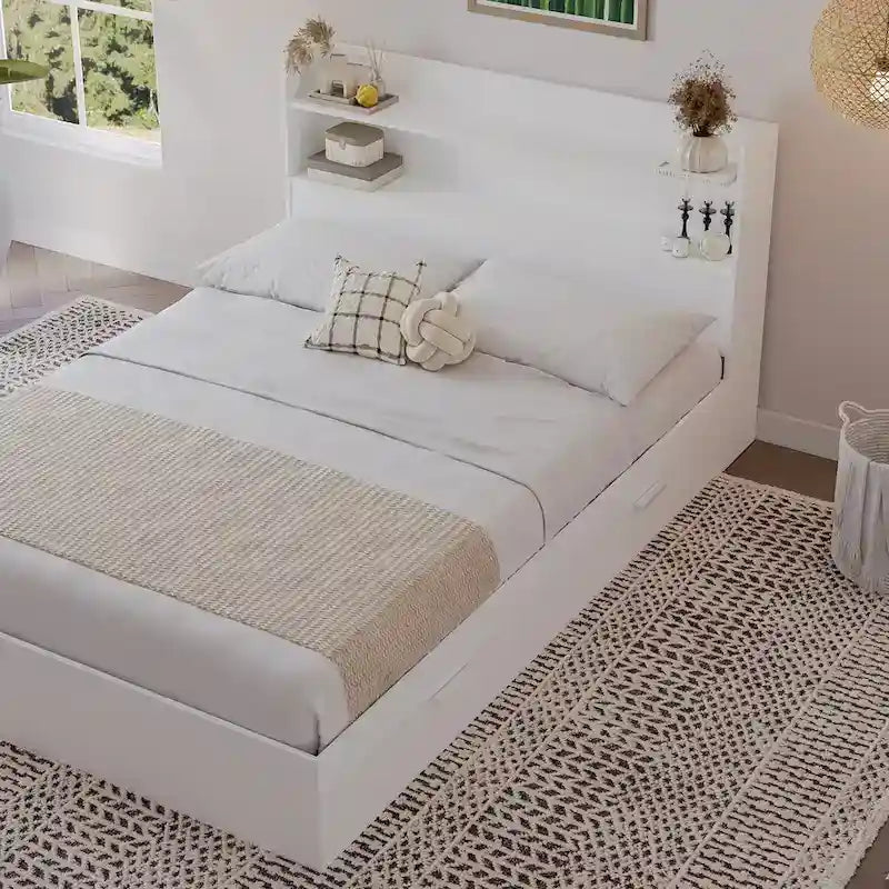 Letto a piattaforma Hunter con testiera