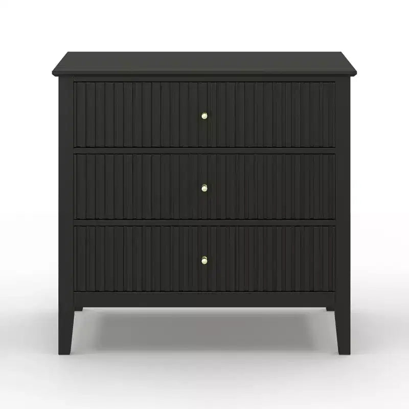 Cassettiera Heynemo a 3 Cassetti, Comodino in Legno Verniciato Alto 76 cm con Contenitore, Ampio Cassettone Moderno con Guide a Sfera