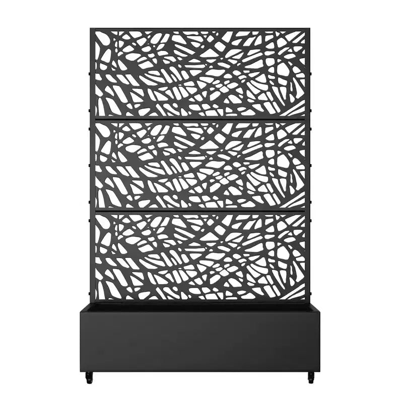 MAYEERTY Fioriera con traliccio in ferro nero Rete Stile 01 72x47x16in Set da 3 pezzi