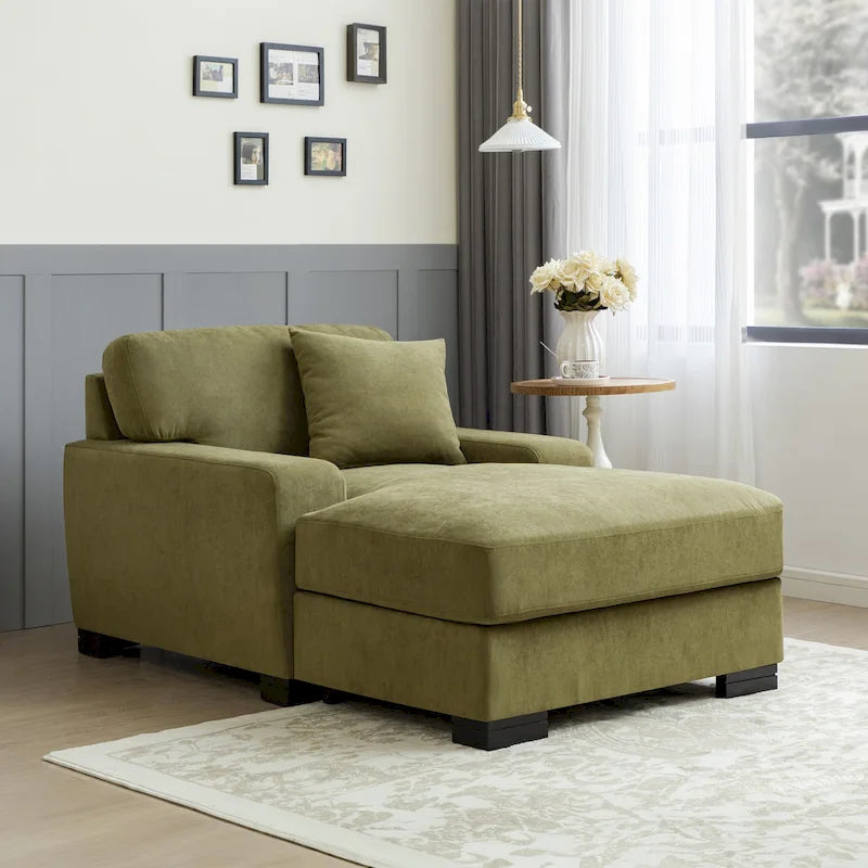 Divano letto chaise longue oversize moderno metà secolo con cuscino