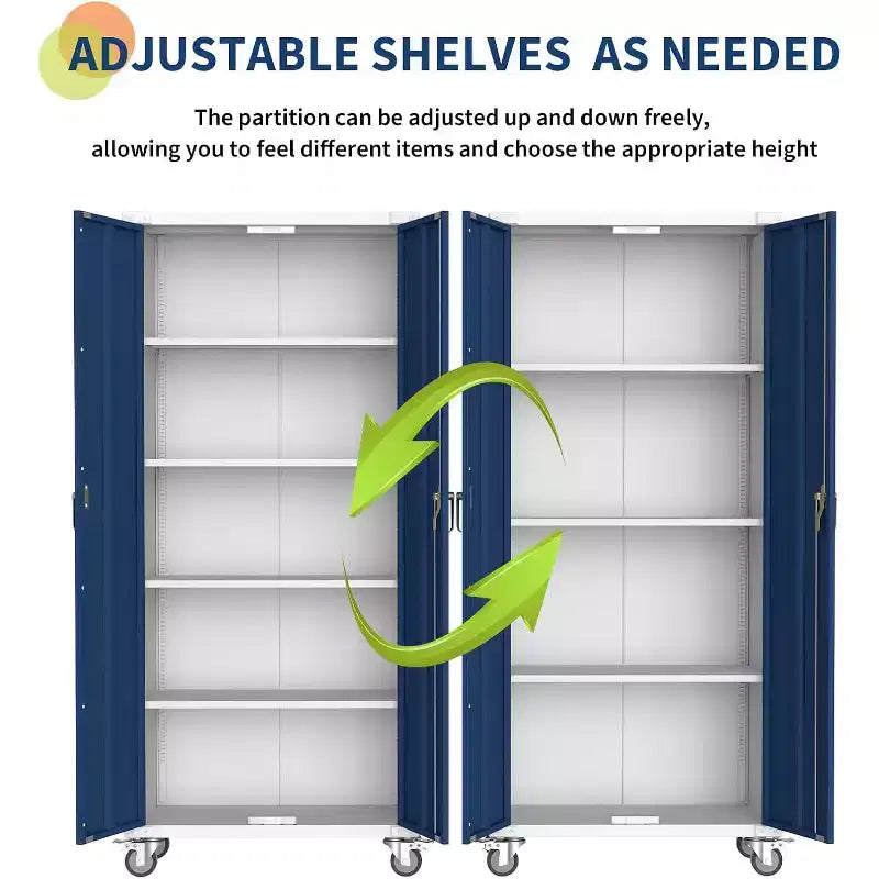 Armadio da Stoccaggio in Acciaio da 71 Pollici con Ante Bloccabili e 4 Ripiani Regolabili, Armadietto in Metallo Resistente per Carport/Ufficio/Dispensa, Design Antiruggine