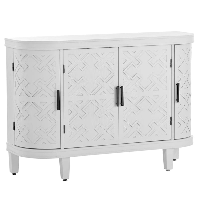 Mobiletto Accent Sideboard in Legno con Ante a Fantasia Anticata per Corridoio, Ingresso, Soggiorno, Camera da Letto