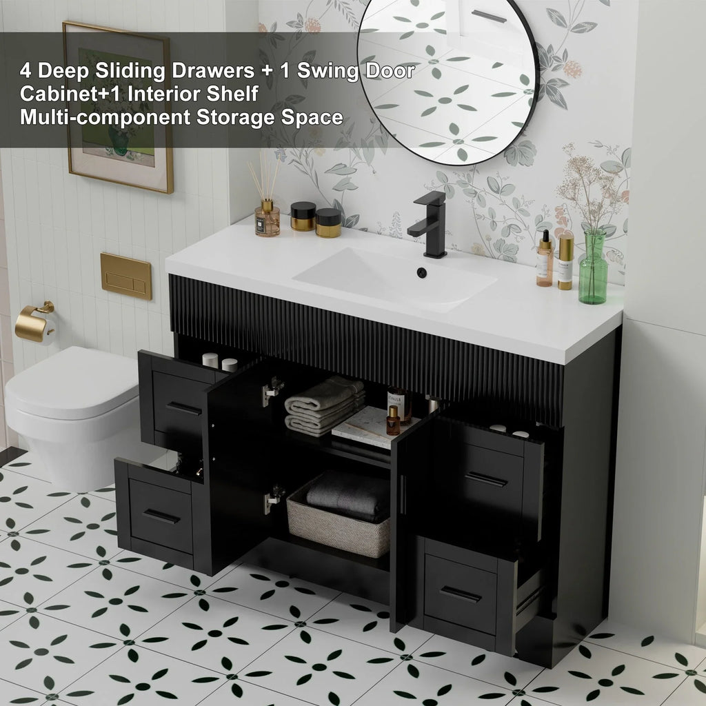 Mobile bagno 30/36/48 Wavy Line con lavabo e rubinetto