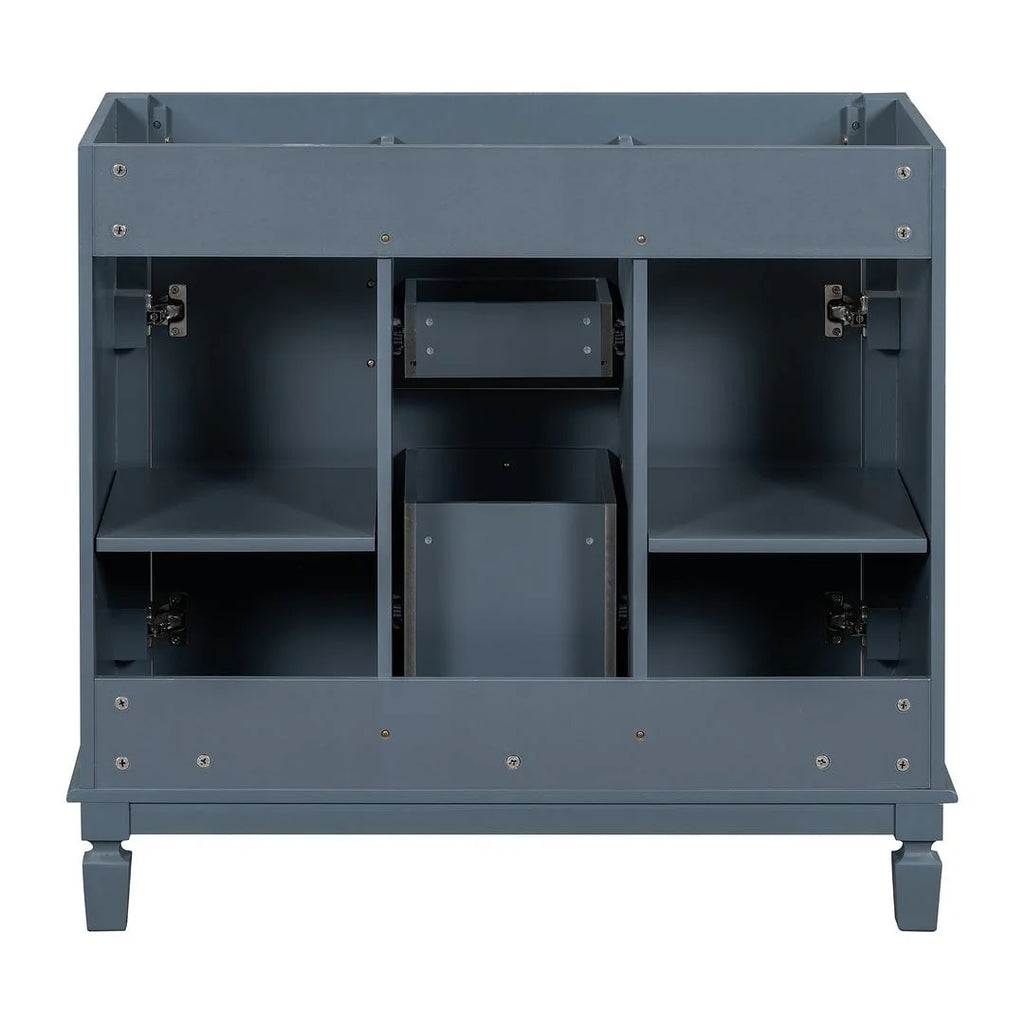 Mobile Bagno Moderno da 90cm con Lavabo Integrato e Specchiera, 2 Ante e 2 Cassetti