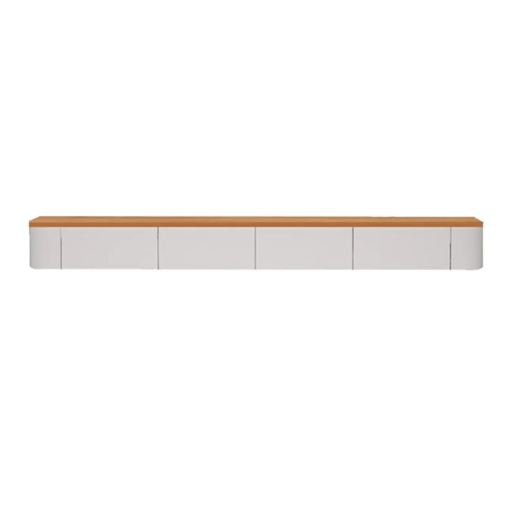 Mobile TV galleggiante contemporaneo in legno bianco con cassetti