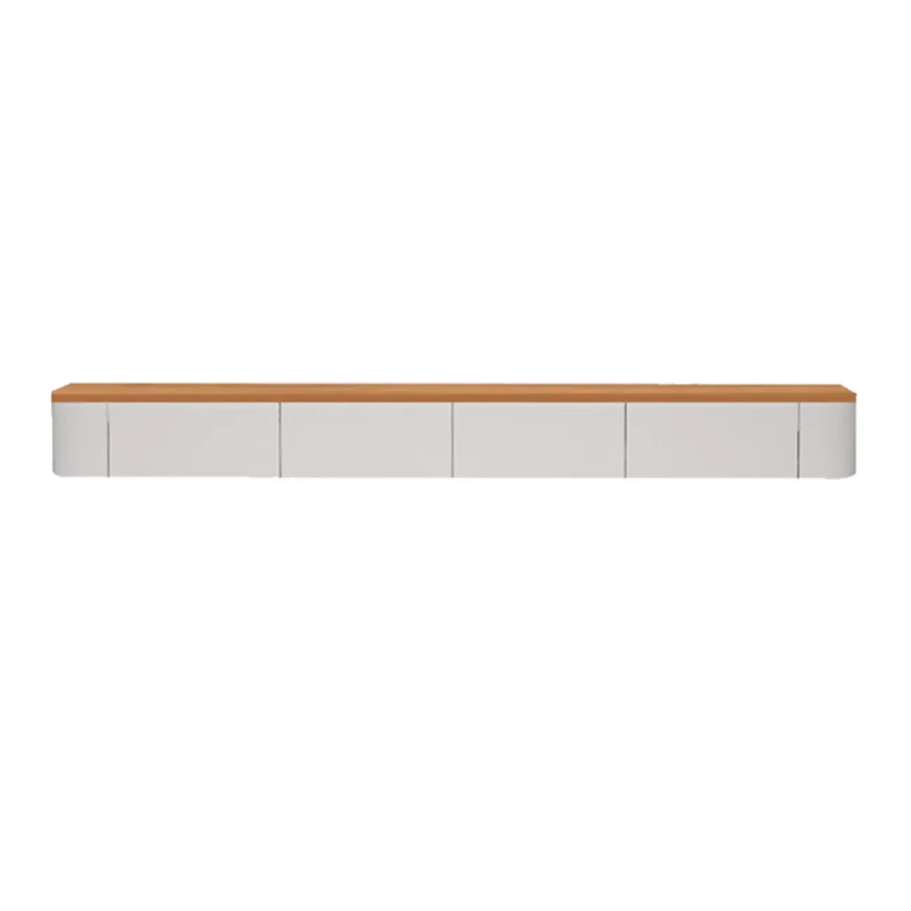 Mobile TV galleggiante contemporaneo in legno bianco con cassetti