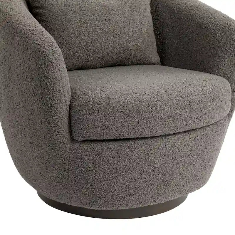 Poltrona Girevole Imbottita a Botte con Contenitore, Sedia Moderna da Salotto per Camera da Letto/Ufficio/Zone Lettura