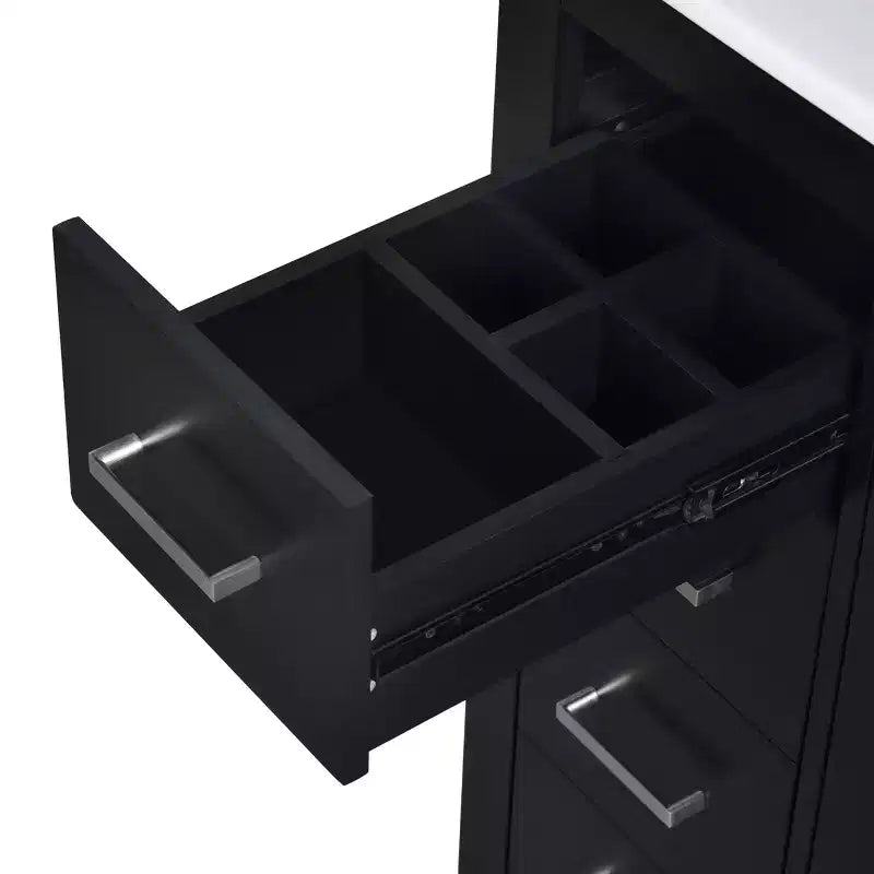 Mobile bagno 30 pollici con lavabo singolo, armadietto e 3 cassetti – Nero / Blu / Verde / Indaco / Bianco