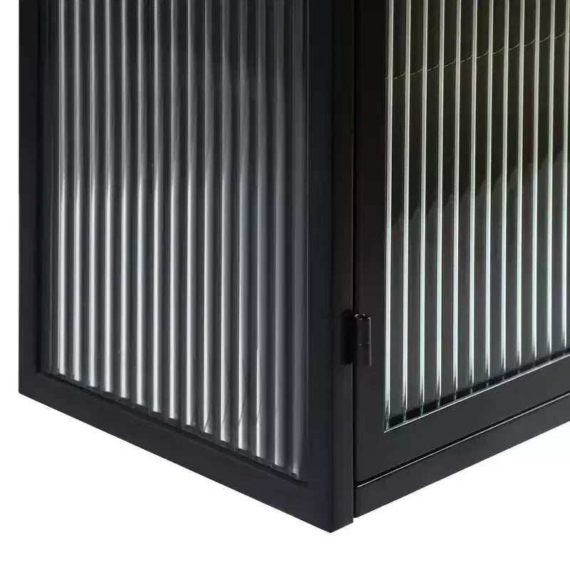 Pensile Okak Modern a 2 ante con 3 ripiani e ante in vetro per ingresso/sala da pranzo/soggiorno/cucina