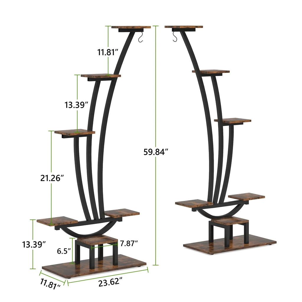 Fioriera Verticale per Piante da Interno a 6 Livelli per Giardino - Set da 2 Pezzi