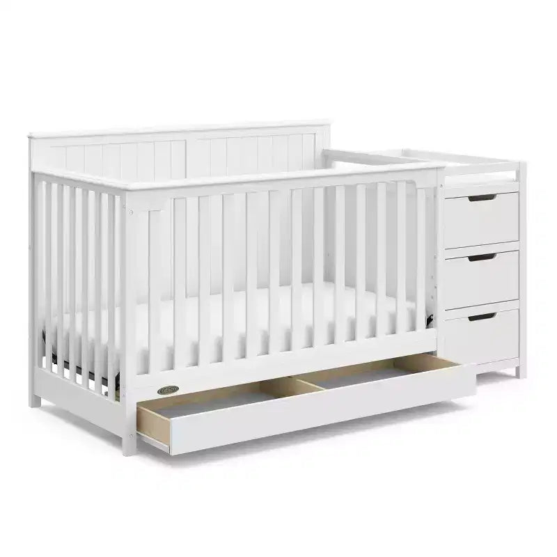 Culla e Fasciatoio Convertibili 5-in-1 con Cassetto