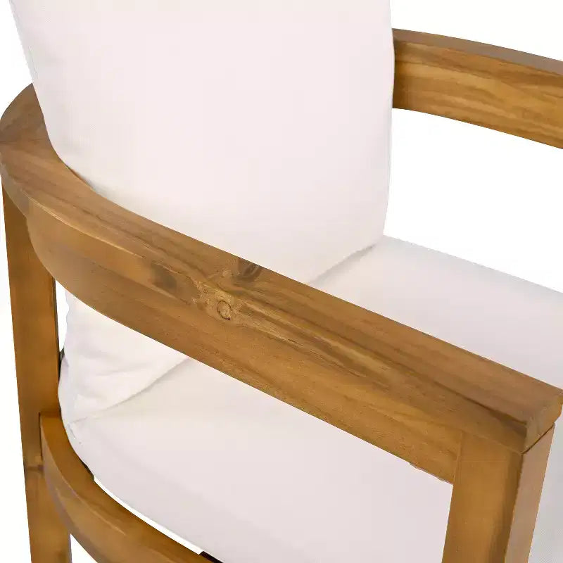 Christopher Knight Home Irene Set da pranzo da esterno rustico a 9 pezzi in legno di acacia con sedie con schienale curvo e cuscini