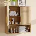 Armadietto da Parete per Bagno - Armadietto dei Medicinali con Ante a Scorrimento "Barn Doors" e Ripiano Regolabile - Armadietto da Parete 25x23.6x9 Pollici