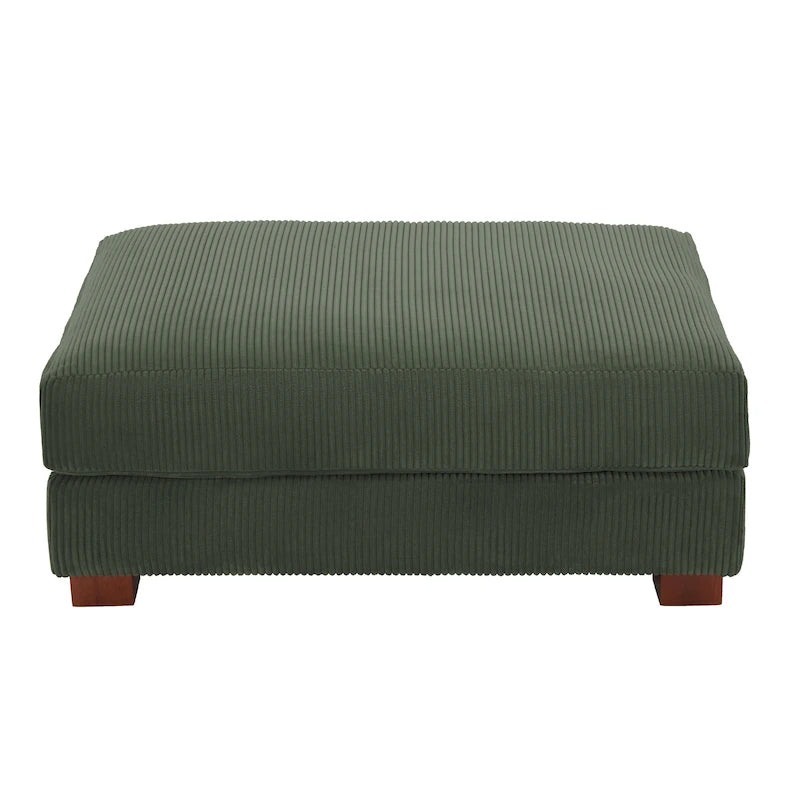 Pouf poggiapiedi oversize in velluto a coste moderno