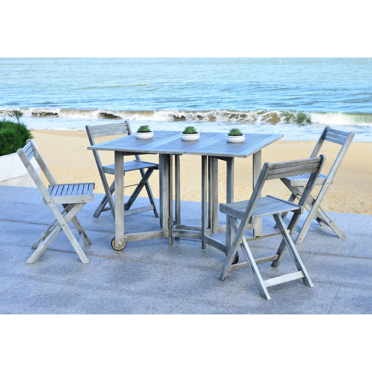 SAFAVIEH Brandy Set da pranzo da esterno 5 pezzi - 43Wx35Dx29H