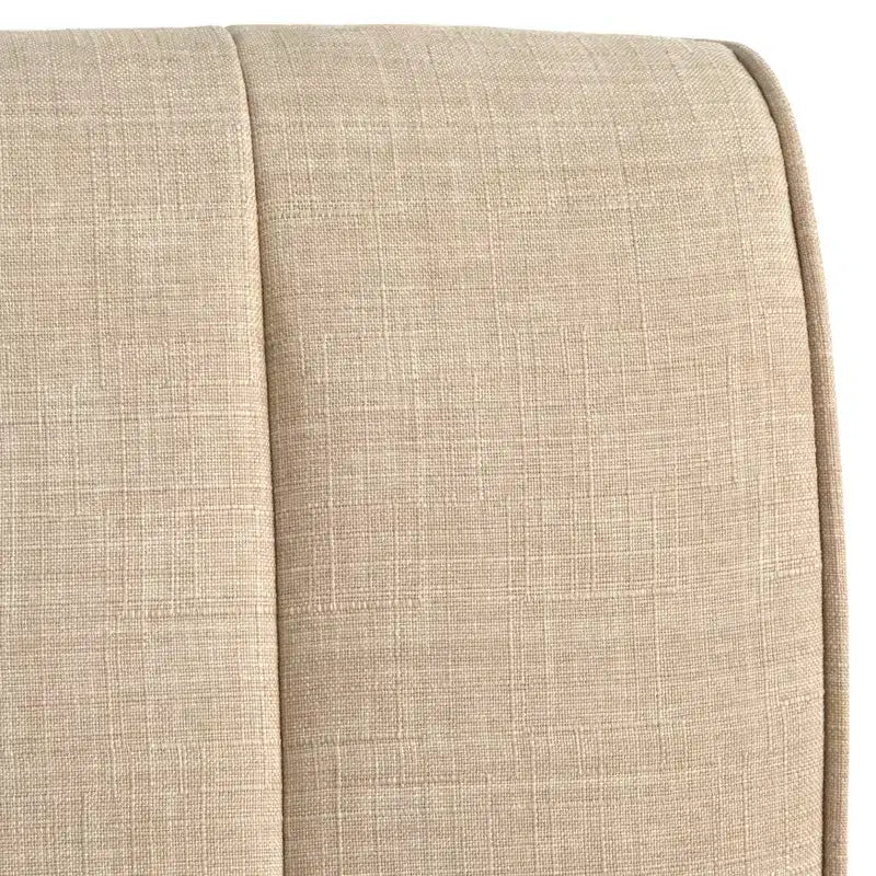 Lifestorey Set da Pranzo Banquette Kerrington con Schienale Canale, 4 Pezzi, Noce/Crema: Tessuto Effetto Lino, Tavolo con Piedistallo