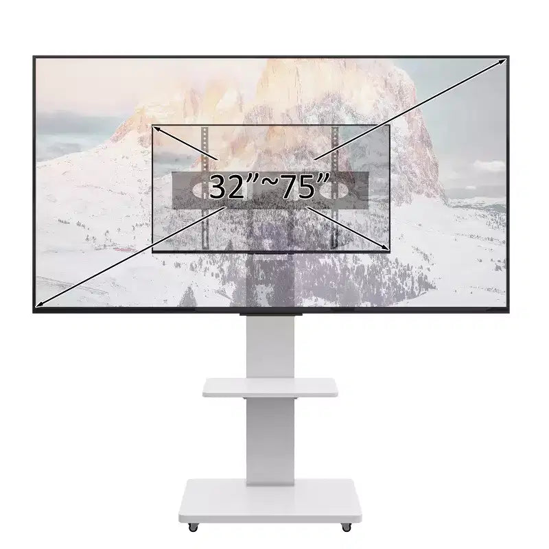 Mobile porta TV per televisori da 32-75 pollici, carrello TV mobile regolabile in altezza con cassetto e ruote per soggiorno, camera da letto, uffici -ModernLuxe