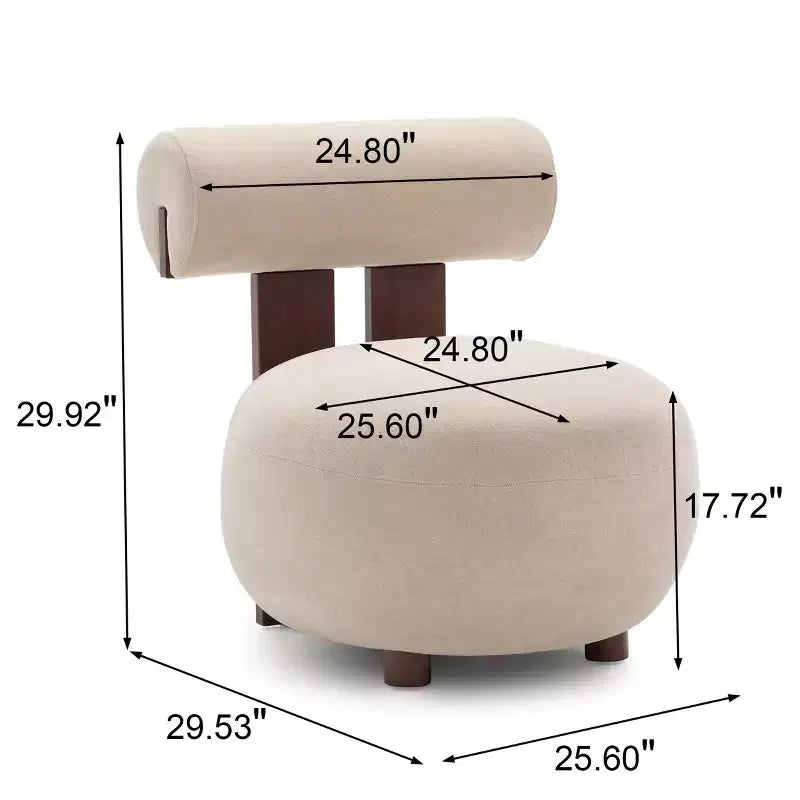 Christopher Knight Home Chariya Poltrona Accent Moderna in Velluto con Struttura in Legno di Gomma e Schienale Cilindrico
