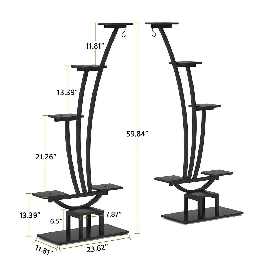 Fioriera Verticale per Piante da Interno a 6 Livelli per Giardino - Set da 2 Pezzi