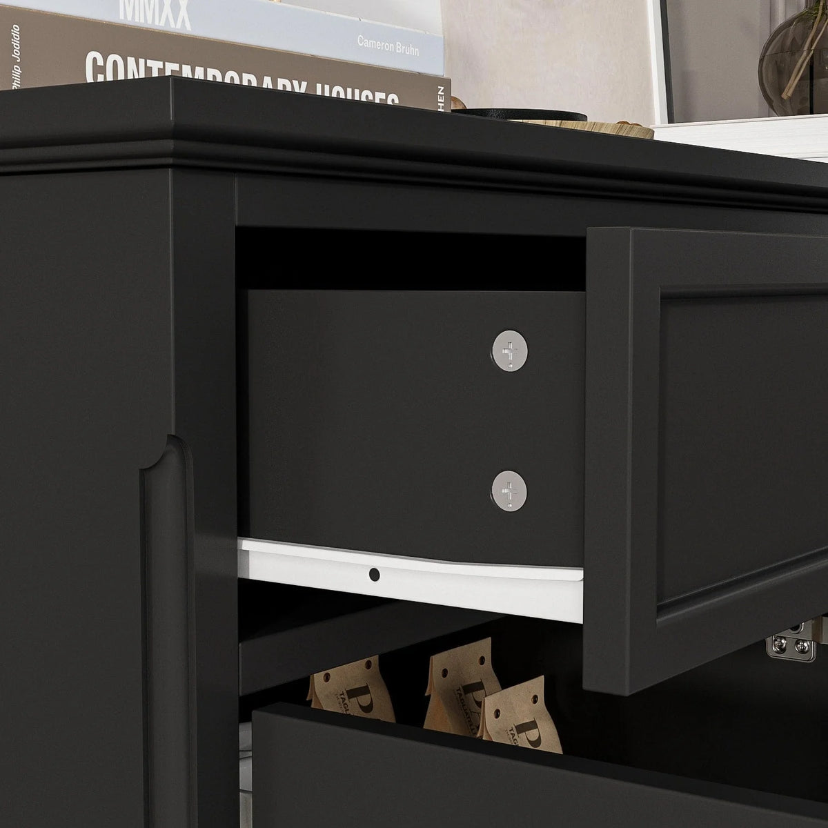 59.1'' Credenza Buffet Bianco Laccato Moderno Metà Secolo Contemporaneo