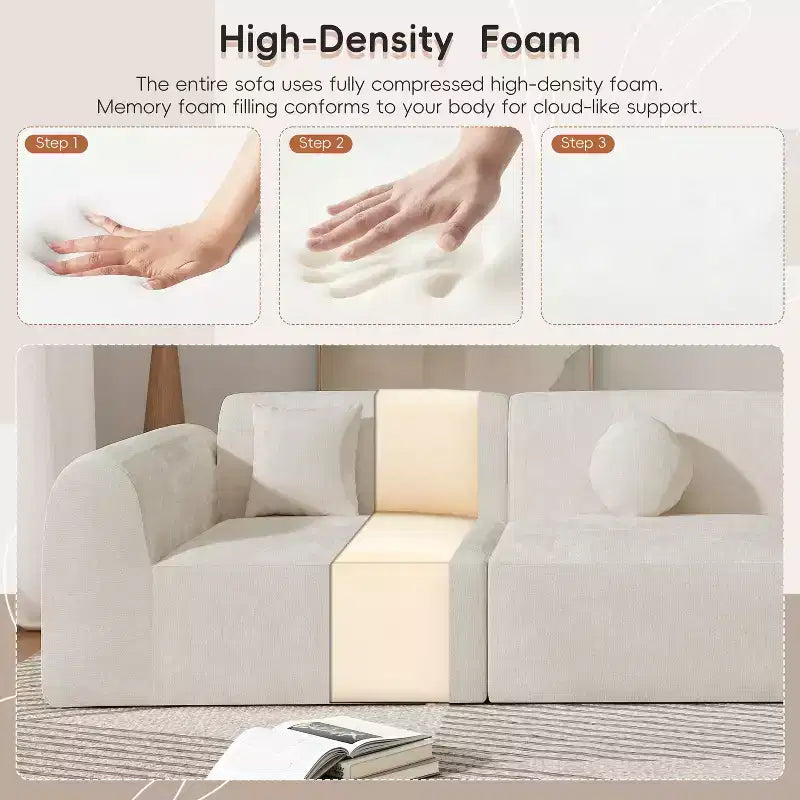 Divano componibile curvo moderno da 140 pollici con chaise longue, set da 3 pezzi, per soggiorno