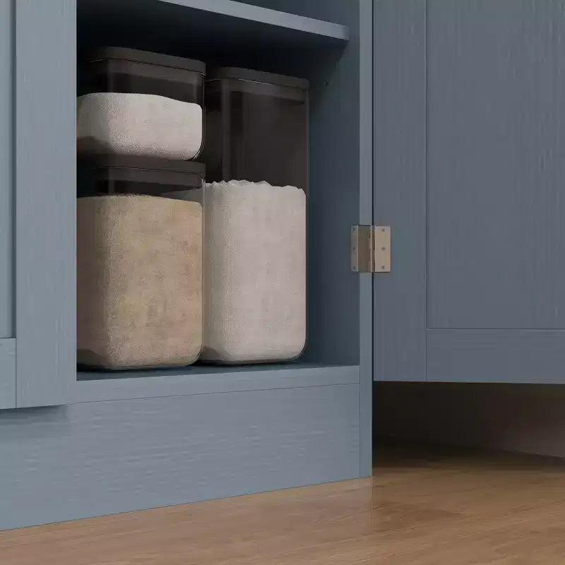 HOMCOM 67 Dispensa da Cucina Autoportante, Armadio Contenitore a 4 Ante con Ripiani e Ante Regolabili