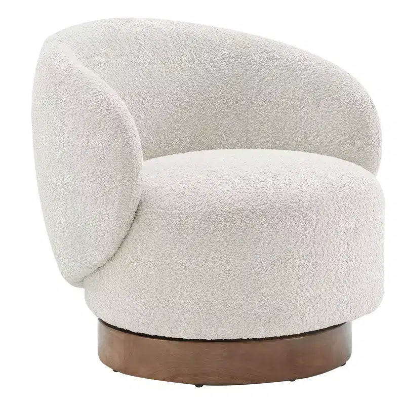 Poltrona a botte girevole imbottita Spruce&Spring con base in legno
