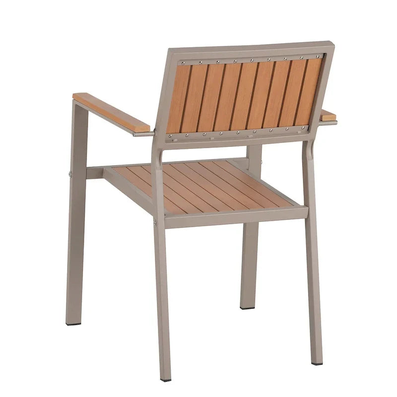 Set da pranzo da esterno allungabile a 7 pezzi con tavolo allungabile e 6 sedie con braccioli