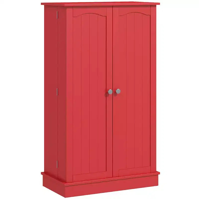 HOMCOM Dispensa da Cucina 41, Mobile Credenza da Cucina a 2 Ante con 5 Ripiani, 12 Portaspezie e Mensole Regolabili per Sala da Pranzo
