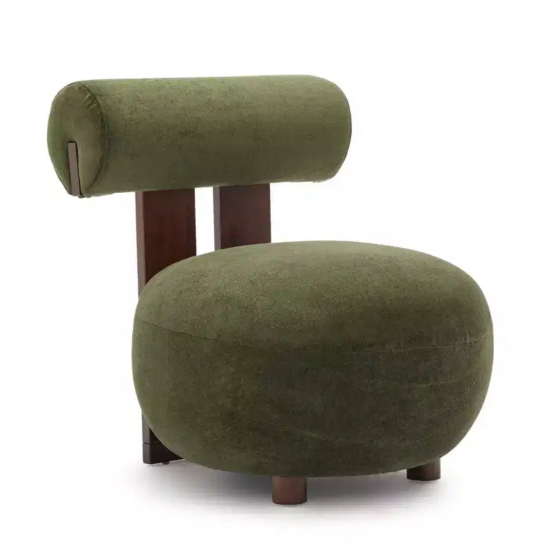 Christopher Knight Home Chariya Poltrona Accent Moderna in Velluto con Struttura in Legno di Gomma e Schienale Cilindrico