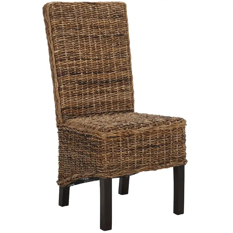 Set di 2 sedie da pranzo in vimini naturale 48L x 56P x 104A cm, stile Boho Coastal