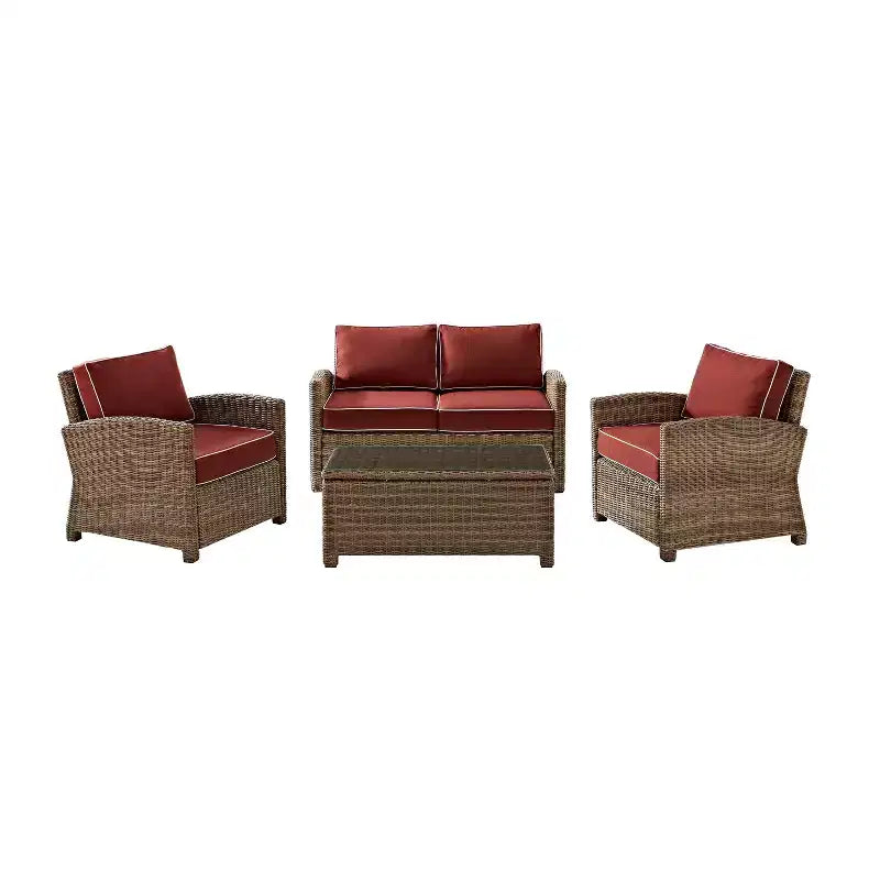 Set conversazione da esterno in vimini Bradenton 4 pezzi - Crosley