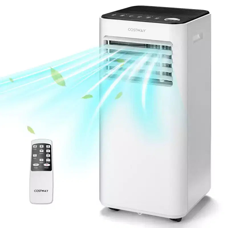 Condizionatore Portatile 3-in-1 Costway 8000 BTU con Ventilatore Deumidificatore e Modalità Notte