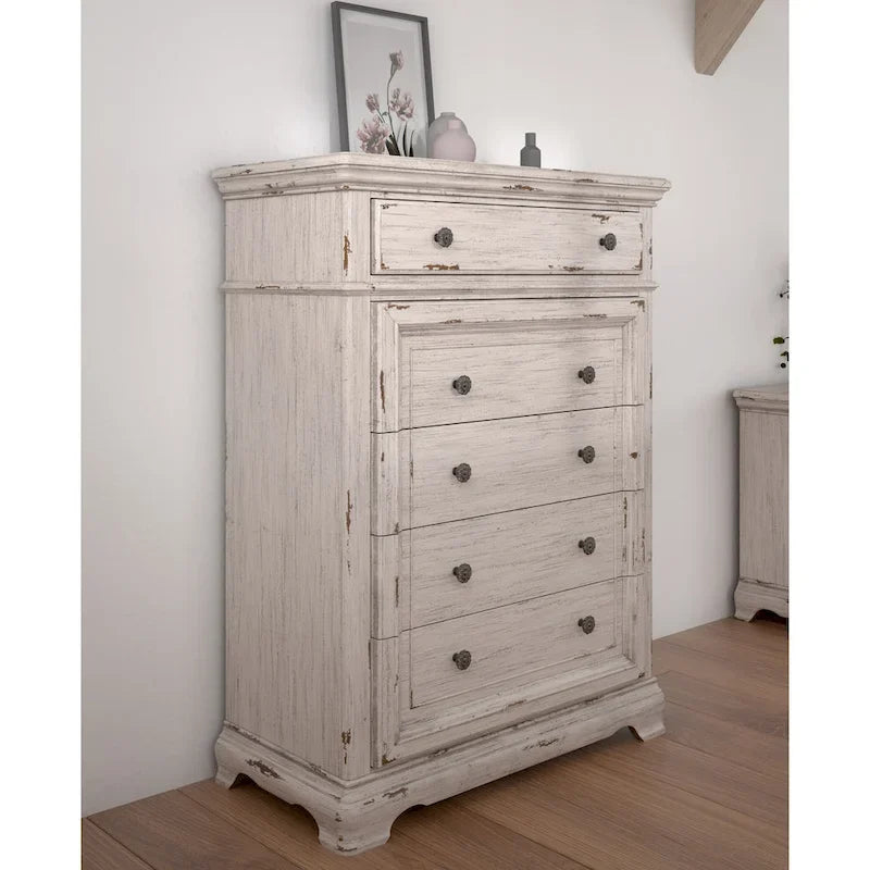 Set camera da letto Palisade 5 pezzi bianco antico