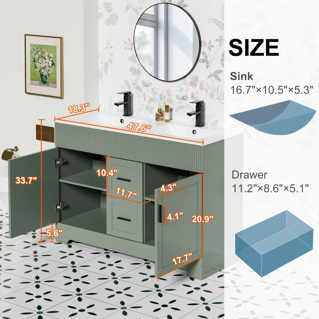 Mobile bagno 30/36/48 Wavy Line con lavabo e rubinetto