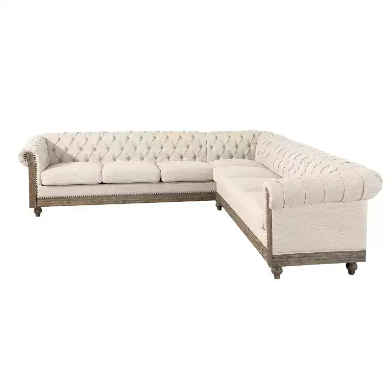 Divano componibile Mirod Large Retro con gambe in legno, comodo design modulare per salotto, soggiorno e spazi familiari