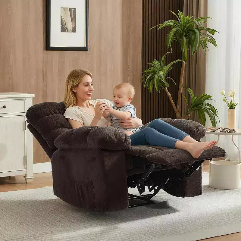 Poltrona reclinabile manuale, poltrona reclinabile ergonomica in tessuto traspirante con tasche laterali, divano singolo, adatta per soggiorno e camera da letto