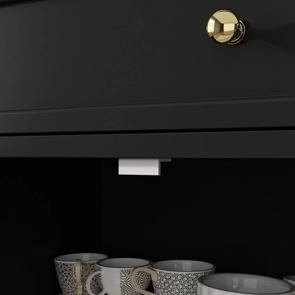 59.1'' Credenza Buffet Bianco Laccato Moderno Metà Secolo Contemporaneo