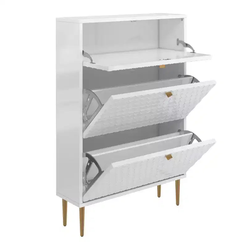 CLIHOME Scarpiera da Ingresso con 24 Paia, Organizzatore per Scarpe con Cassetti a Ribalta, Scaffale Armadio Porta Scarpe